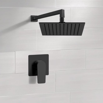 Shower Faucet Matte Black Shower Faucet with Rain Shower Head Remer SS43